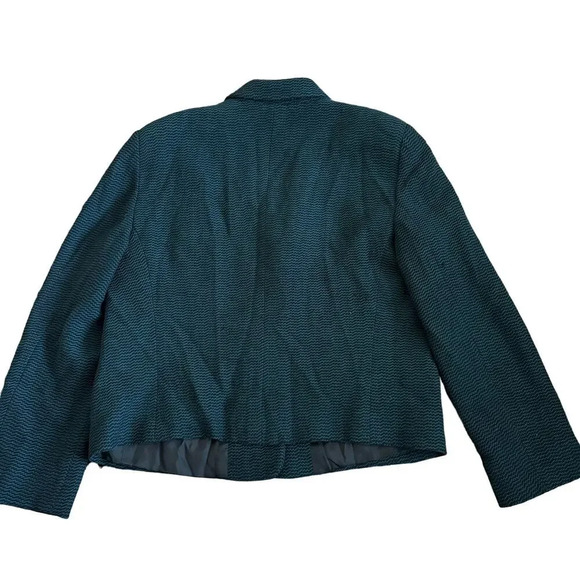 Giorgio Armani Womens Wool Blazer Coat Size 12 Blue Green Long Sleeves Chic - Picture 3 of 9